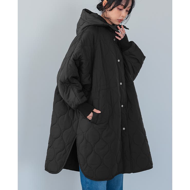 シルエットを変えれる万能アウター。キルトフード付きコート コート キルティング | HAPPY急便 by VERITA.JP | 詳細画像6 