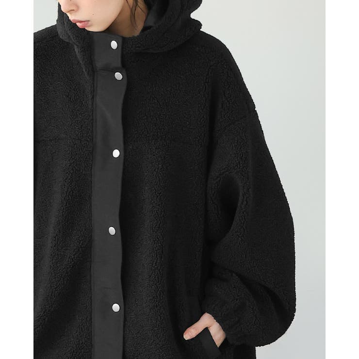 ゆるっと羽織れる、あったかアウター。ボアビッグシルエット フード付ブルゾン コート | HAPPY急便 by VERITA.JP | 詳細画像18 