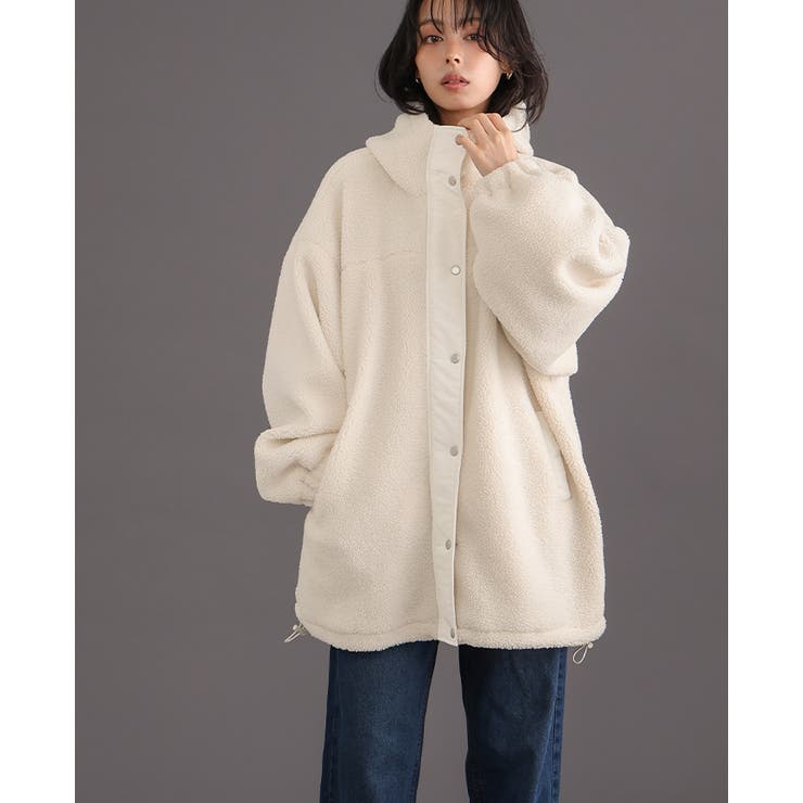 ゆるっと羽織れる、あったかアウター。ボアビッグシルエット フード付ブルゾン コート | HAPPY急便 by VERITA.JP | 詳細画像7 