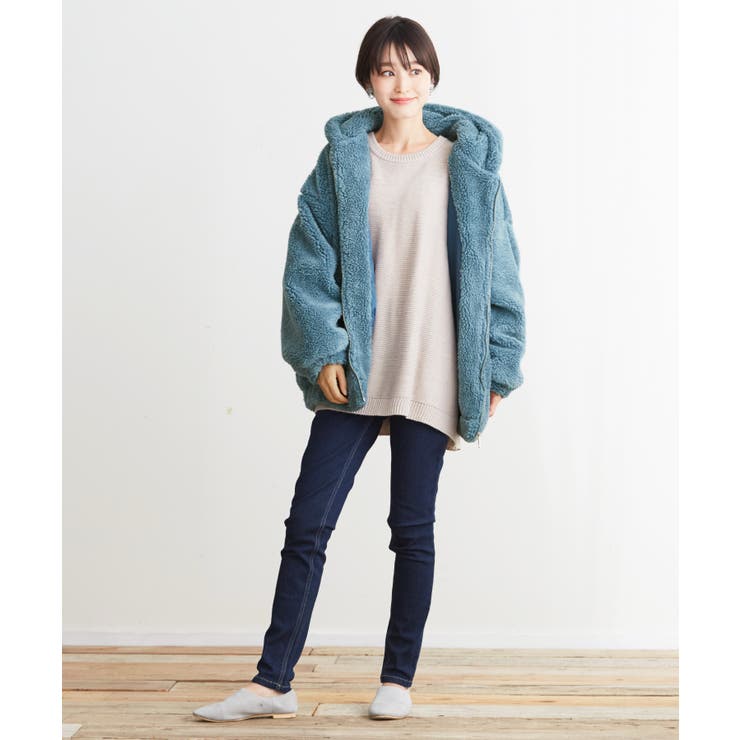 もこもこ冬アウター。ボアパーカー コート ボア[品番：HPXW0002272