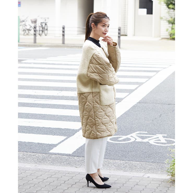 異素材のあったか冬アウター。ボア×ひょうたんキルトコート コート ボア | HAPPY急便 by VERITA.JP | 詳細画像11 