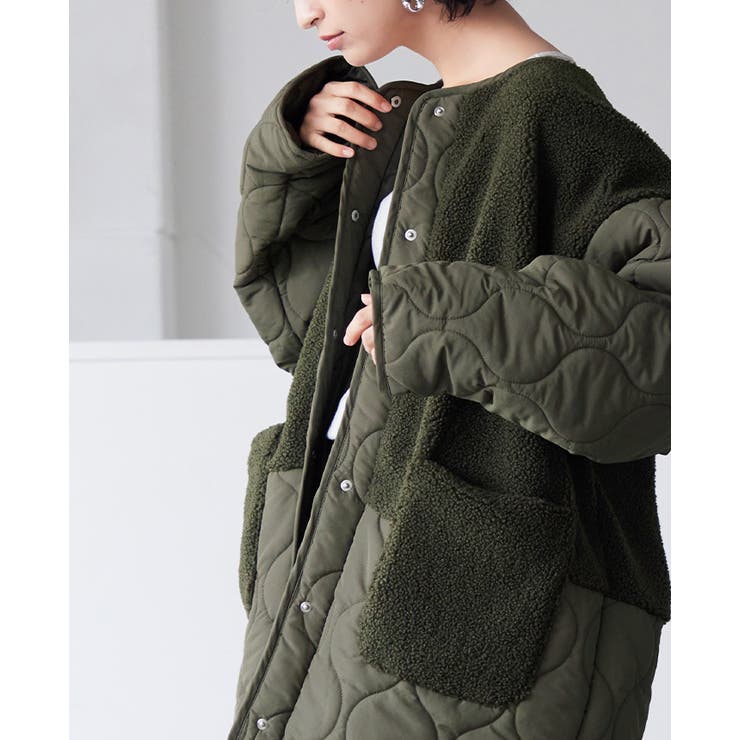 異素材のあったか冬アウター。ボア×ひょうたんキルトコート コート ボア | HAPPY急便 by VERITA.JP | 詳細画像15 