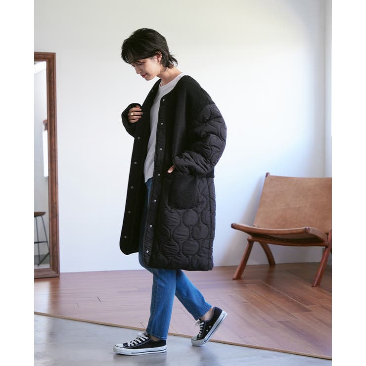 異素材のあったか冬アウター。ボア×ひょうたんキルトコート コート ボア | HAPPY急便 by VERITA.JP | 詳細画像19 