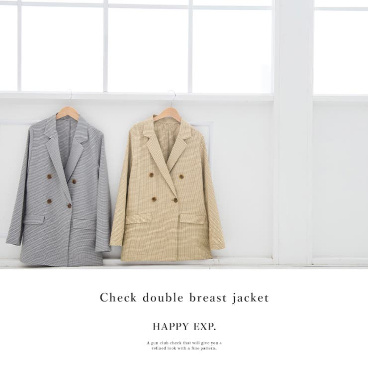 羽織るだけで大人顔。チェックWブレストジャケット ジャケット テーラードジャケッ… | HAPPY急便 by VERITA.JP | 詳細画像10 