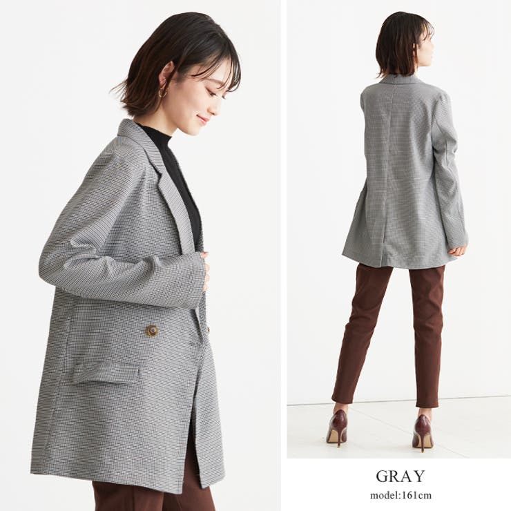 羽織るだけで大人顔。チェックWブレストジャケット ジャケット テーラードジャケッ… | HAPPY急便 by VERITA.JP | 詳細画像12 