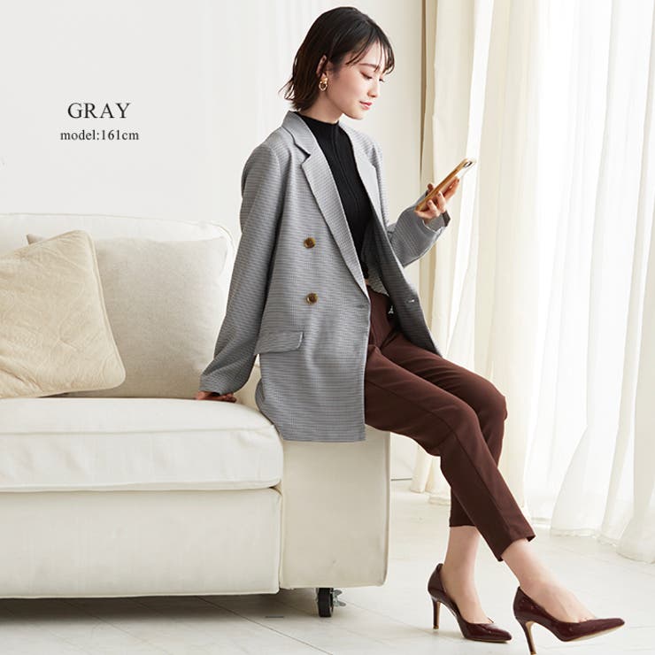 羽織るだけで大人顔。チェックWブレストジャケット ジャケット テーラードジャケッ… | HAPPY急便 by VERITA.JP | 詳細画像13 