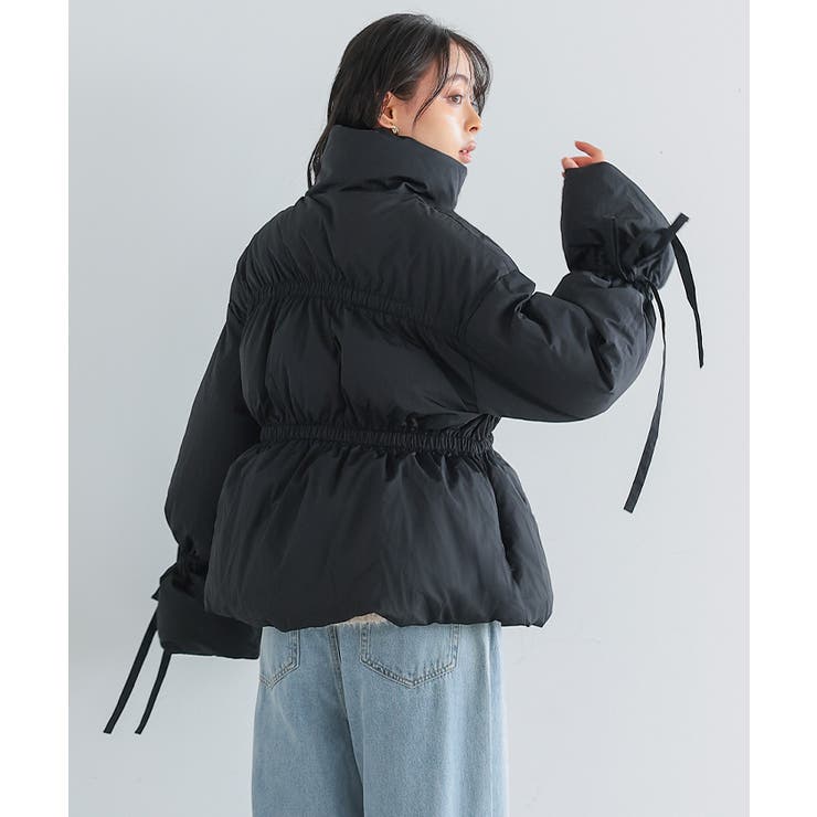 リボンが映える、あったかアウター。リボン付きファイバーダウン