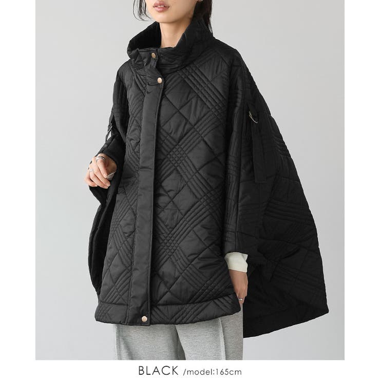 いつもと違うアウター見つけた。ソフトタフタキルティングポンチョ ポンチョ ケーブ | HAPPY急便 by VERITA.JP | 詳細画像10 