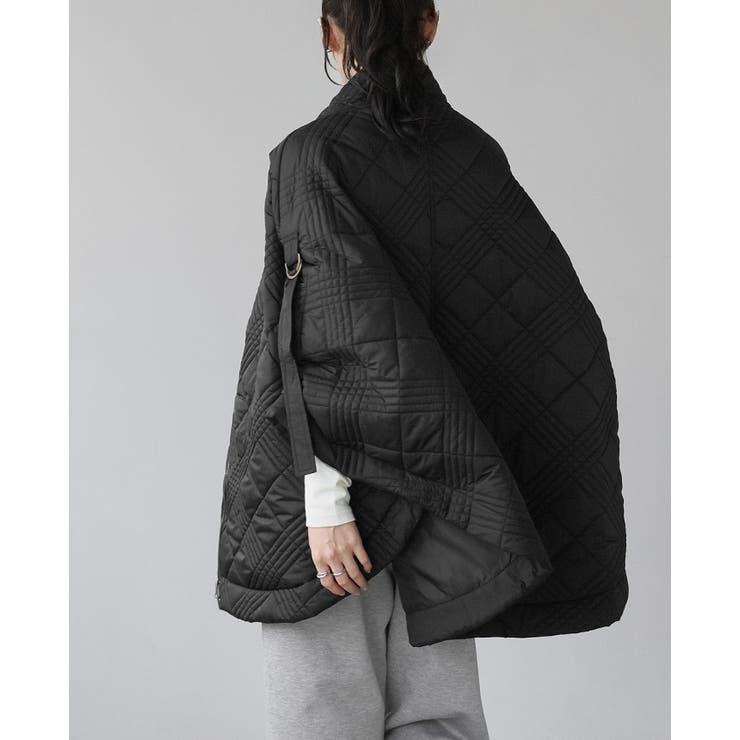 いつもと違うアウター見つけた。ソフトタフタキルティングポンチョ ポンチョ ケーブ | HAPPY急便 by VERITA.JP | 詳細画像12 