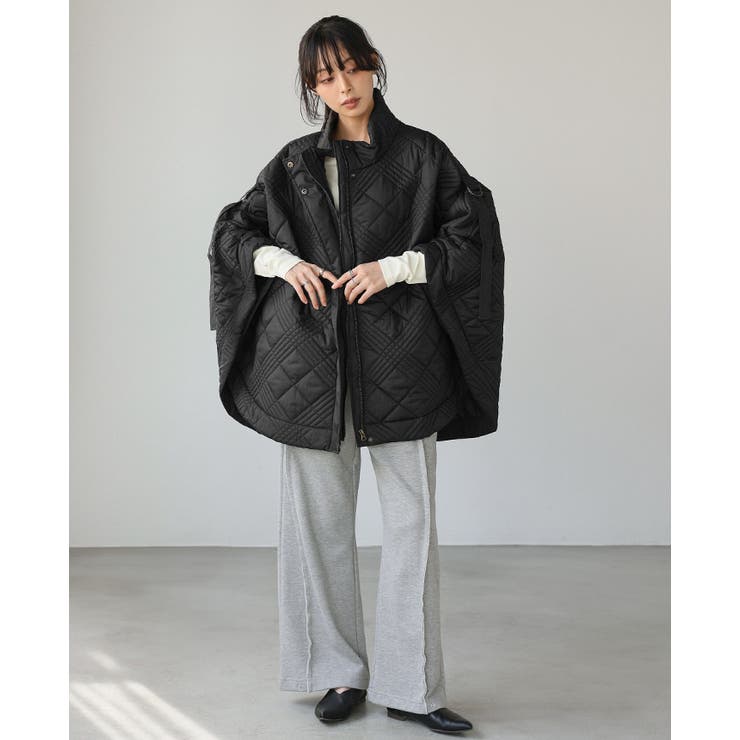 いつもと違うアウター見つけた。ソフトタフタキルティングポンチョ ポンチョ ケーブ | HAPPY急便 by VERITA.JP | 詳細画像13 