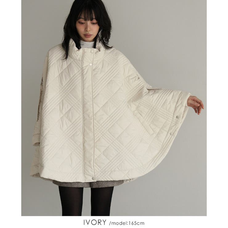 いつもと違うアウター見つけた。ソフトタフタキルティングポンチョ ポンチョ ケーブ | HAPPY急便 by VERITA.JP | 詳細画像6 