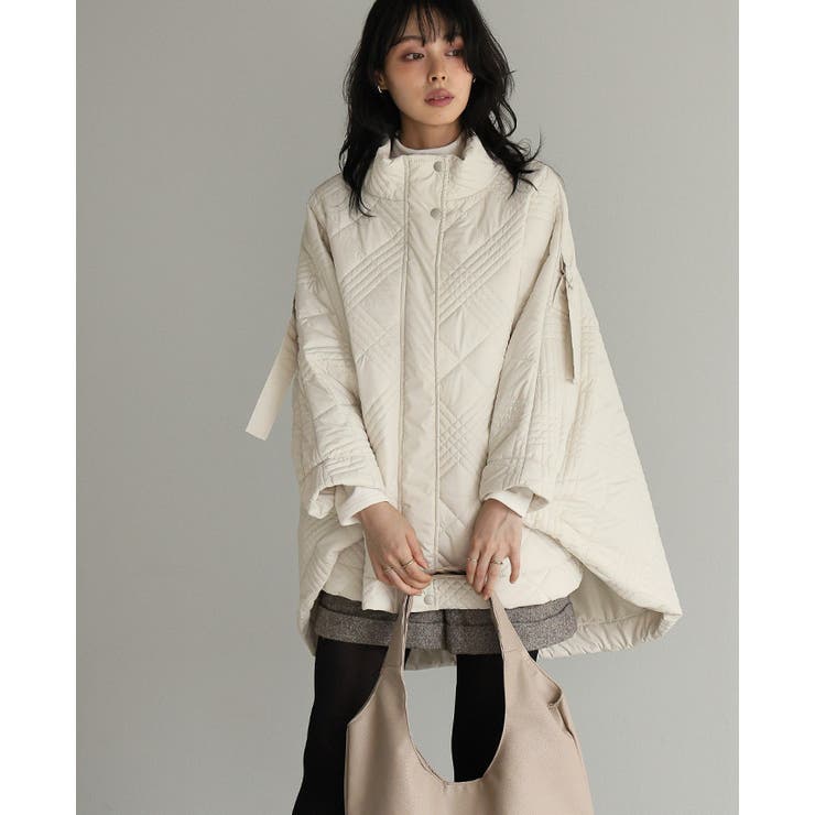 いつもと違うアウター見つけた。ソフトタフタキルティングポンチョ ポンチョ ケーブ | HAPPY急便 by VERITA.JP | 詳細画像8 