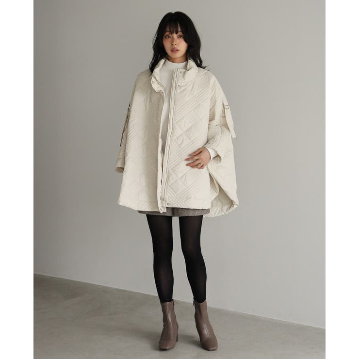 いつもと違うアウター見つけた。ソフトタフタキルティングポンチョ ポンチョ ケーブ | HAPPY急便 by VERITA.JP | 詳細画像9 