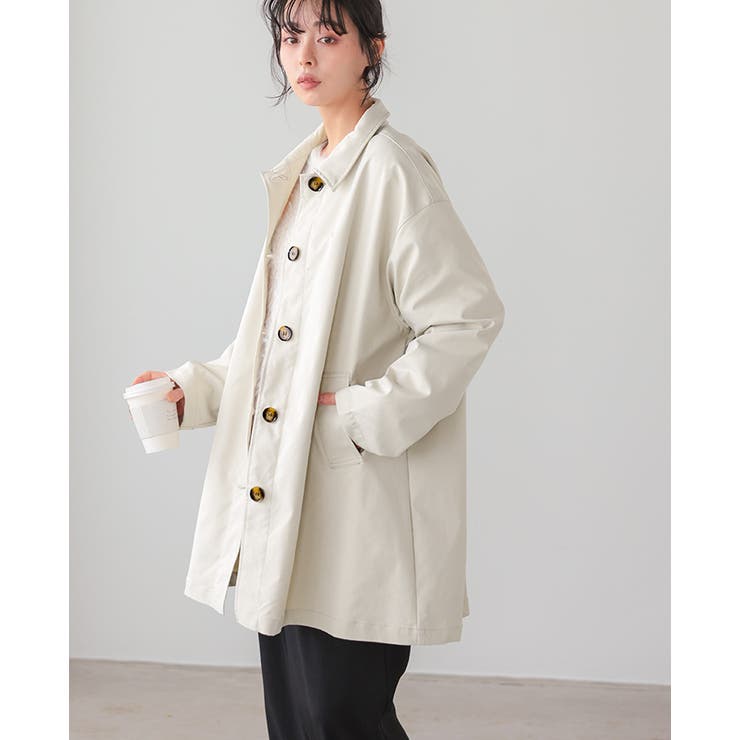 アレンジできる2wayコート。スカーフ付ステンカラーコート コート アウター | HAPPY急便 by VERITA.JP | 詳細画像13 