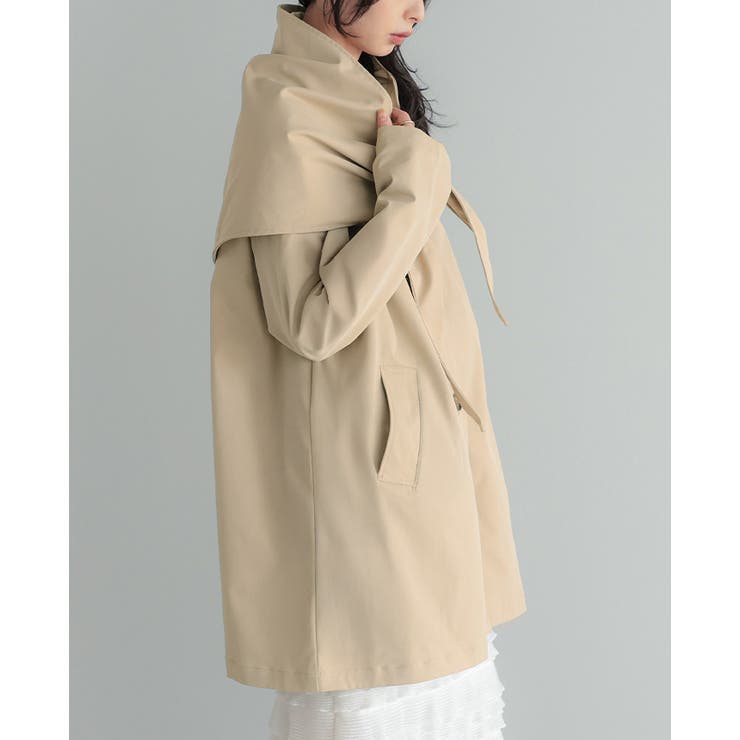 アレンジできる2wayコート。スカーフ付ステンカラーコート コート アウター | HAPPY急便 by VERITA.JP | 詳細画像6 