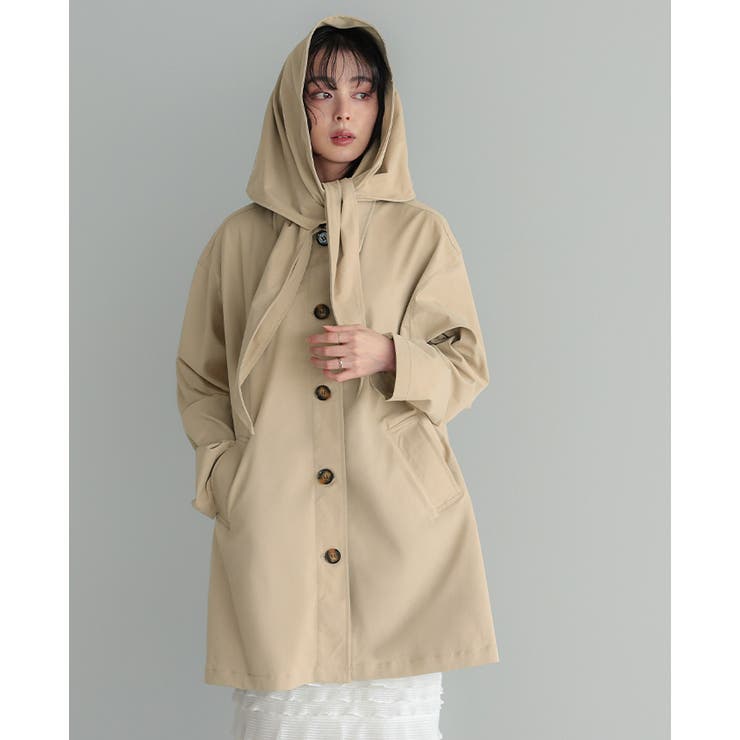 アレンジできる2wayコート。スカーフ付ステンカラーコート コート アウター | HAPPY急便 by VERITA.JP | 詳細画像7 