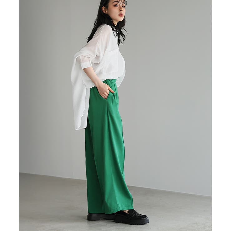 印象的なカラーで魅せる。タックストレートパンツ パンツ ワイドパンツ | HAPPY急便 by VERITA.JP | 詳細画像9 