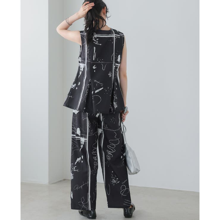 日常にアートを感じる。英字プリントパンツ パンツ ワイドパンツ | HAPPY急便 by VERITA.JP | 詳細画像14 