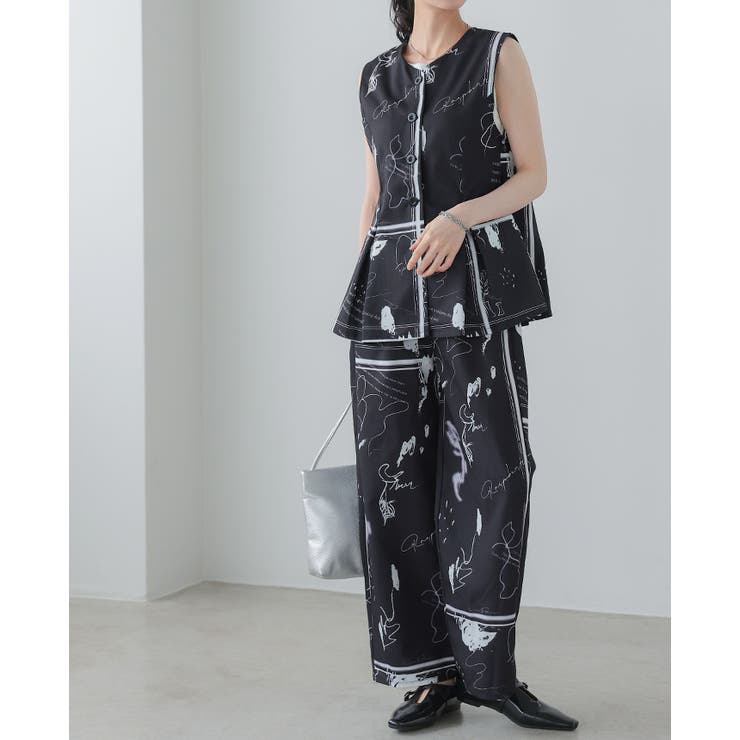 日常にアートを感じる。英字プリントパンツ パンツ ワイドパンツ | HAPPY急便 by VERITA.JP | 詳細画像15 