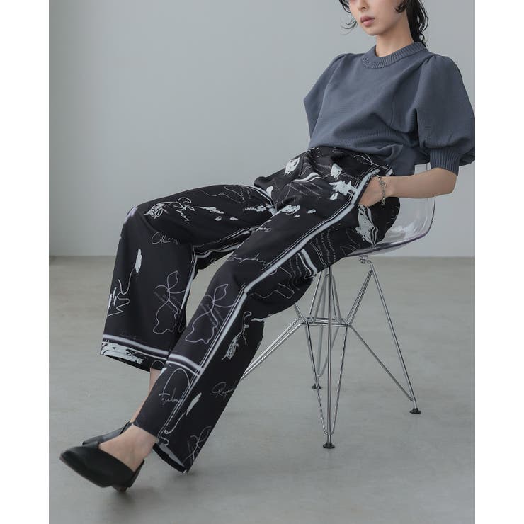 日常にアートを感じる。英字プリントパンツ パンツ ワイドパンツ | HAPPY急便 by VERITA.JP | 詳細画像19 