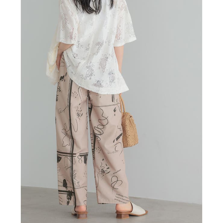 日常にアートを感じる。英字プリントパンツ パンツ ワイドパンツ | HAPPY急便 by VERITA.JP | 詳細画像6 