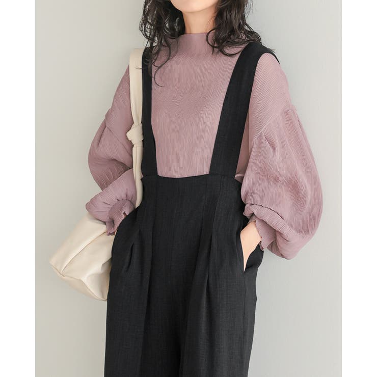 着るだけでサマになる大人アイテム。タックサロペットパンツ パンツ ワイドパンツ | HAPPY急便 by VERITA.JP | 詳細画像13 