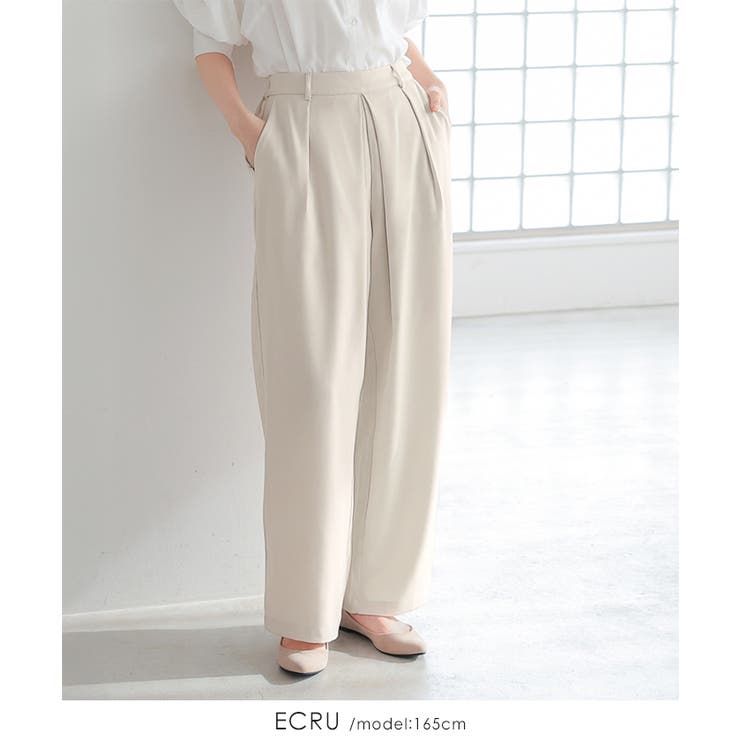 大人コーデの必需品。タックワイドパンツ パンツ ワイドパンツ | HAPPY急便 by VERITA.JP | 詳細画像4 