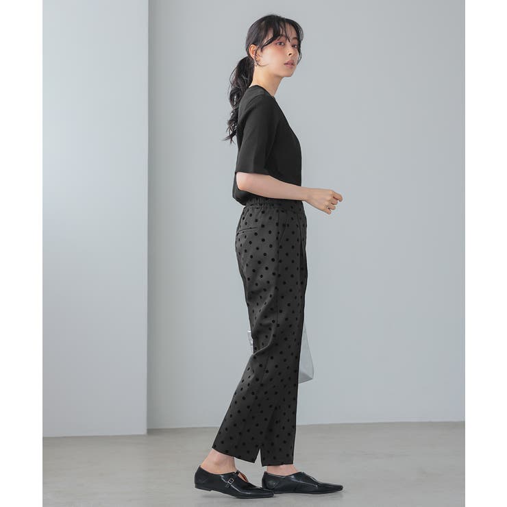 フィグロンドン　フロッキー ドット パンツ　ブラック フロッキードットパンツ