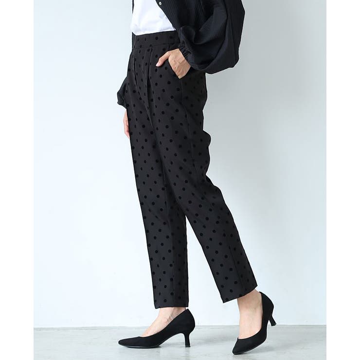 大人が着るドット。フロッキードットピンタックパンツ パンツ ピンタック | HAPPY急便 by VERITA.JP | 詳細画像9 