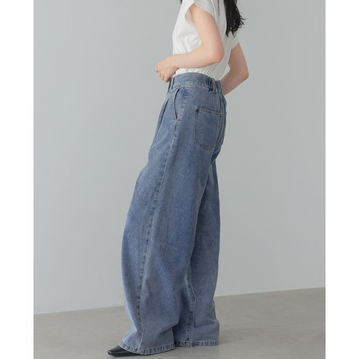 大人のこなれデニム。デニムタックパンツ デニム ジーンズ | HAPPY急便 by VERITA.JP | 詳細画像13 