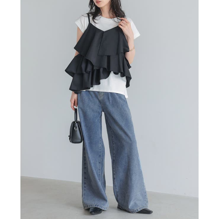 大人のこなれデニム。デニムタックパンツ デニム ジーンズ | HAPPY急便 by VERITA.JP | 詳細画像16 