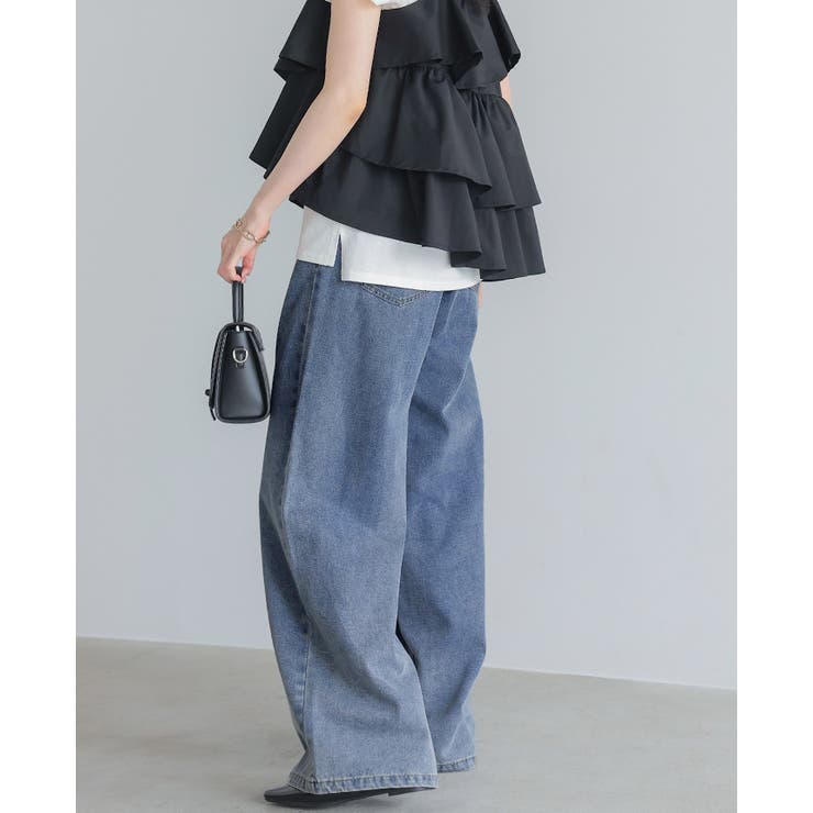 大人のこなれデニム。デニムタックパンツ デニム ジーンズ | HAPPY急便 by VERITA.JP | 詳細画像17 