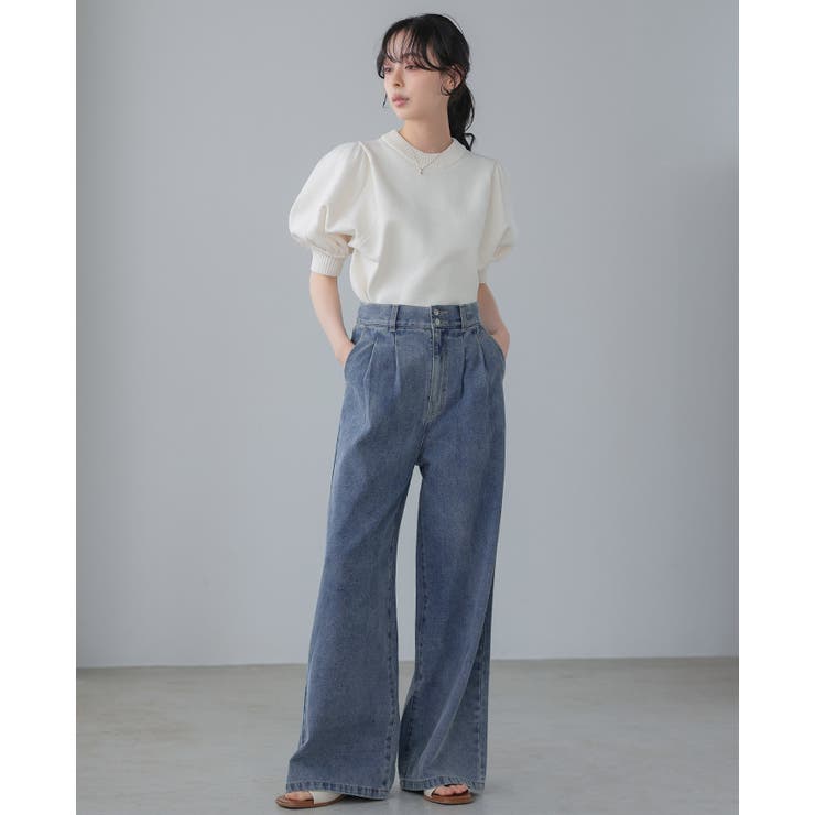 大人のこなれデニム。デニムタックパンツ デニム ジーンズ | HAPPY急便 by VERITA.JP | 詳細画像18 