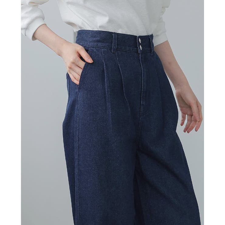 大人のこなれデニム。デニムタックパンツ デニム ジーンズ | HAPPY急便 by VERITA.JP | 詳細画像7 