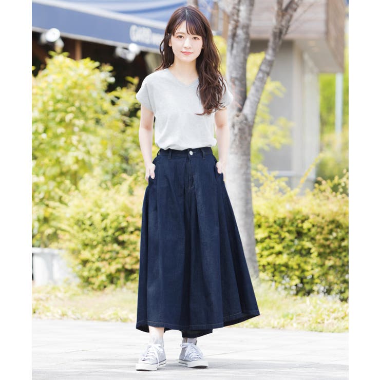 スカートのようなシルエット。デニムキュロット キュロット パンツ