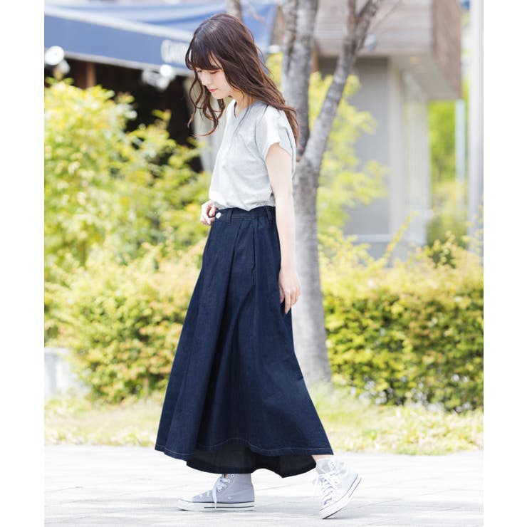 スカートのようなシルエット。デニムキュロット キュロット パンツ