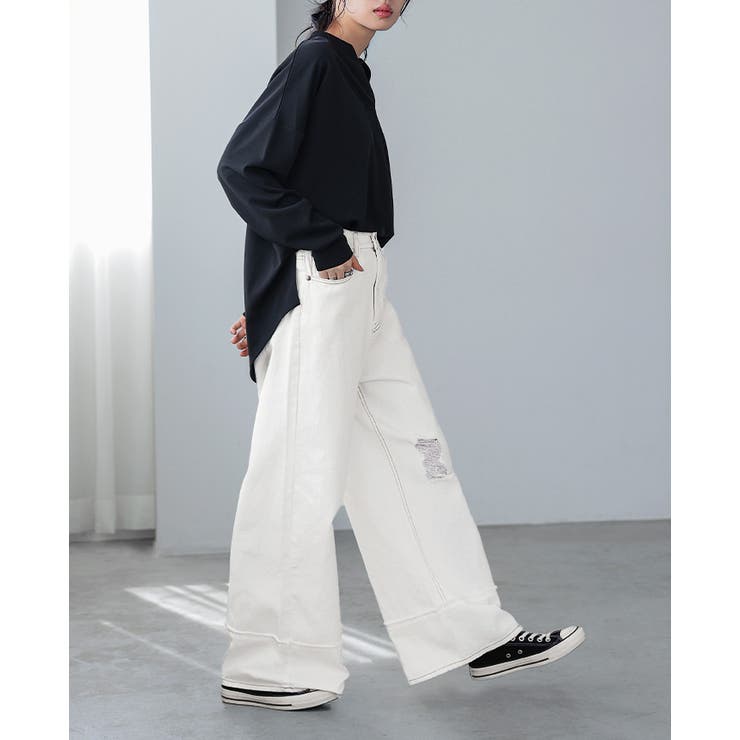 大人のカジュアルデニム。リメイク風ダメージデニムパンツ デニム パンツ | HAPPY急便 by VERITA.JP | 詳細画像11 