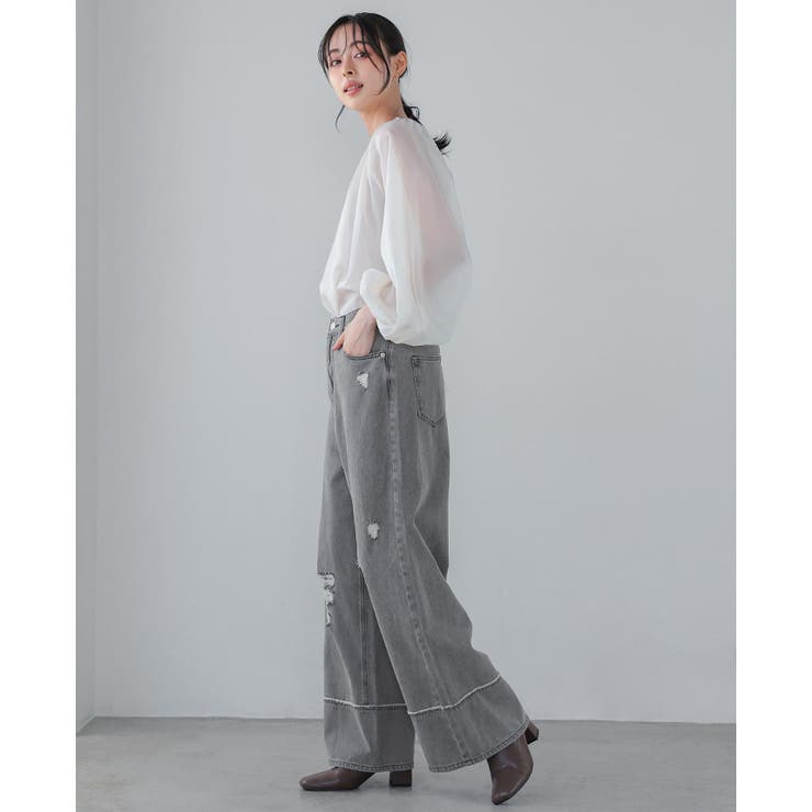 大人のカジュアルデニム。リメイク風ダメージデニムパンツ デニム パンツ | HAPPY急便 by VERITA.JP | 詳細画像14 