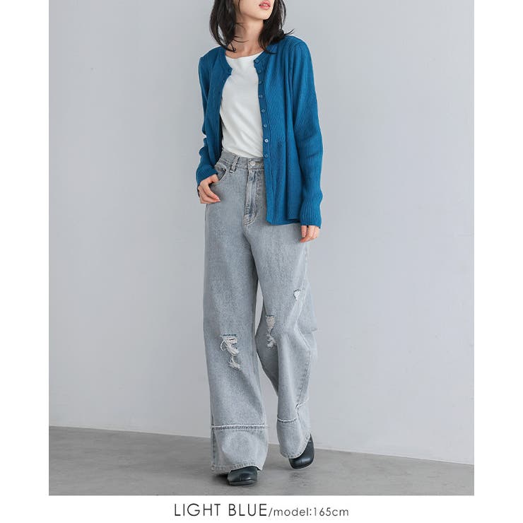 大人のカジュアルデニム。リメイク風ダメージデニムパンツ デニム パンツ | HAPPY急便 by VERITA.JP | 詳細画像17 