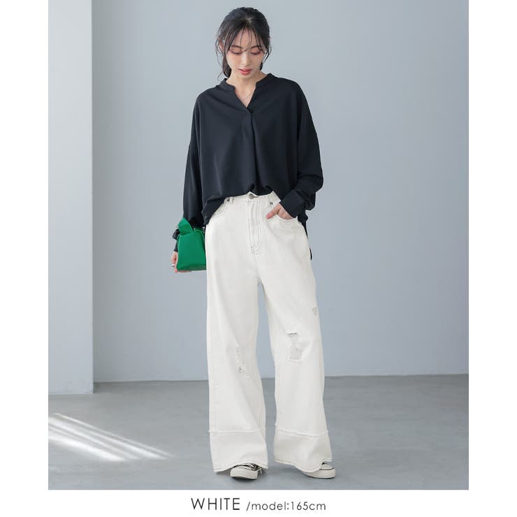 大人のカジュアルデニム。リメイク風ダメージデニムパンツ デニム パンツ | HAPPY急便 by VERITA.JP | 詳細画像9 