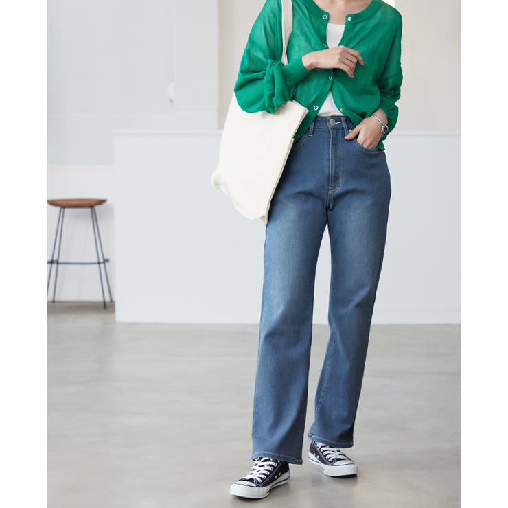 もう手放せない。やわらかストレッチデニムストレートパンツ