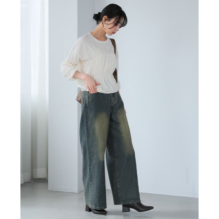 大人カジュアルを格上げ。ヴィンテージ加工スーパーワイドデニムパンツ デニム ジー… | HAPPY急便 by VERITA.JP | 詳細画像13 