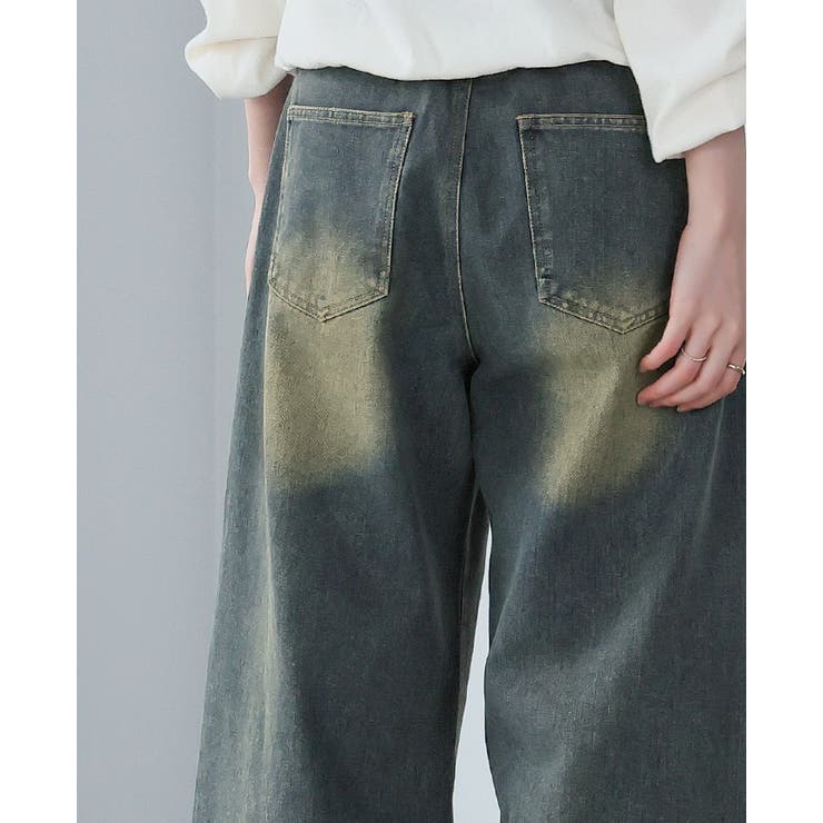 大人カジュアルを格上げ。ヴィンテージ加工スーパーワイドデニムパンツ デニム ジー… | HAPPY急便 by VERITA.JP | 詳細画像15 