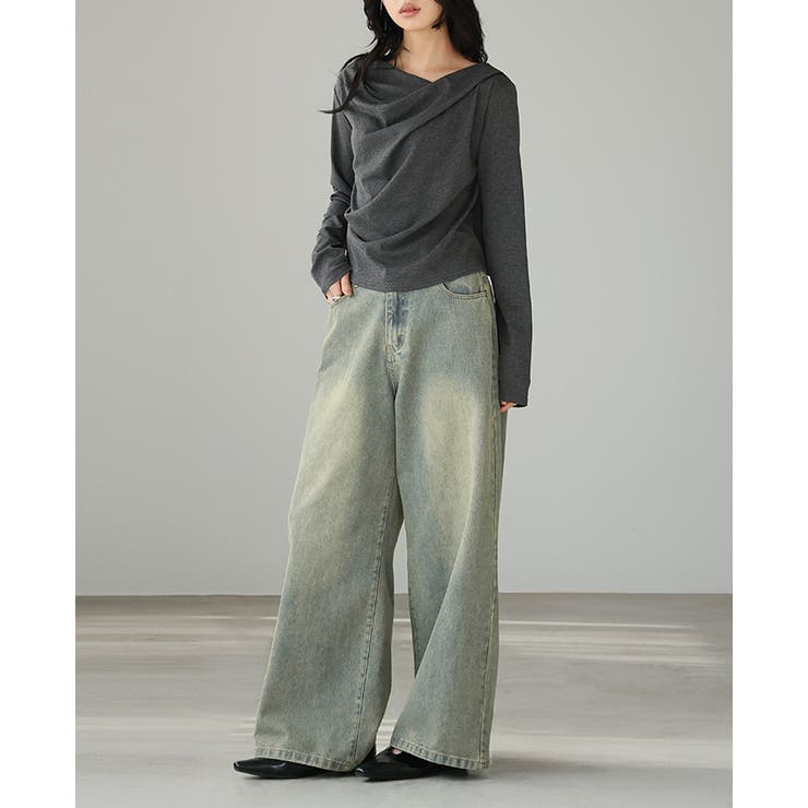 大人カジュアルを格上げ。ヴィンテージ加工スーパーワイドデニムパンツ デニム ジー… | HAPPY急便 by VERITA.JP | 詳細画像5 