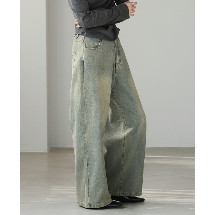 大人カジュアルを格上げ。ヴィンテージ加工スーパーワイドデニムパンツ デニム ジー… | HAPPY急便 by VERITA.JP | 詳細画像6 