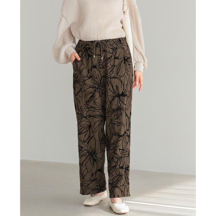 さりげなく華やぐ主役級パンツ。フロッキーフラワーワイドパンツ パンツ ワイドパン… | HAPPY急便 by VERITA.JP | 詳細画像12 