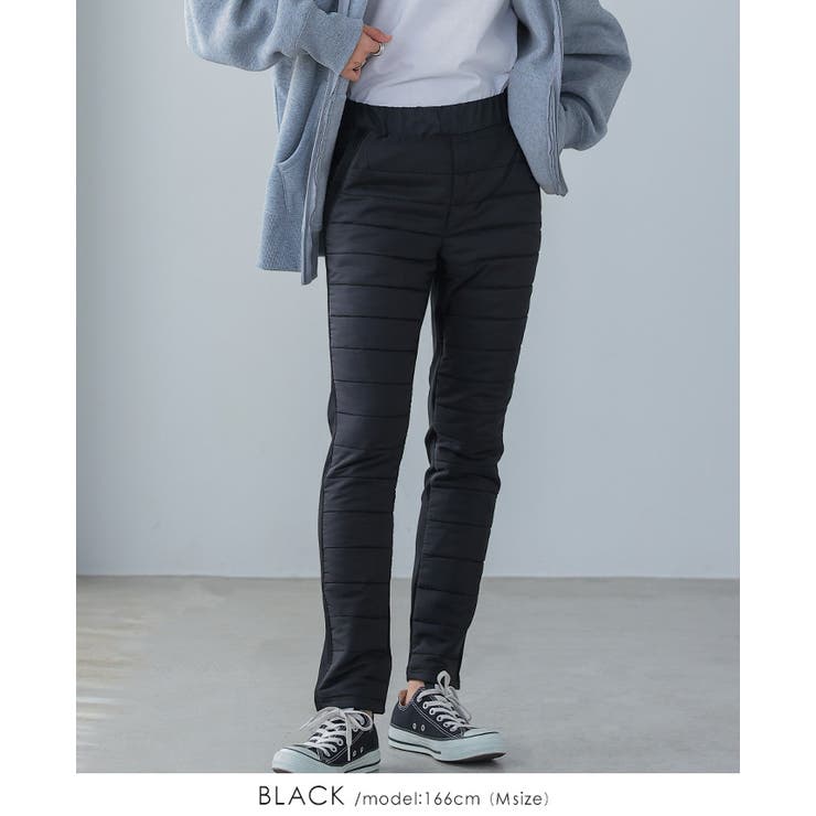 この1枚で、寒い日の外出も安心。フェイクダウンパンツ パンツ テーパードパンツ | HAPPY急便 by VERITA.JP | 詳細画像9 