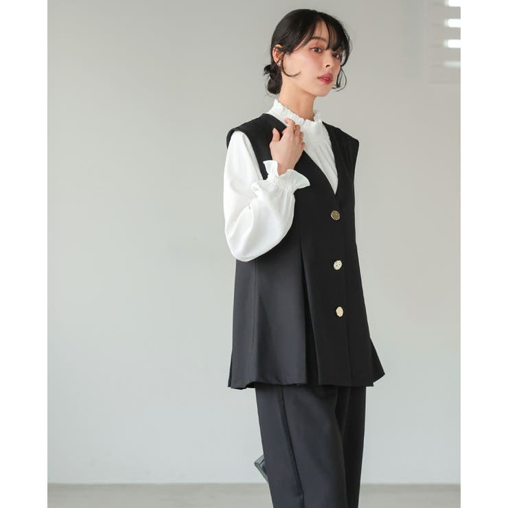 すぐに使えるハレの日2点セット。ゴールドボタンベスト＆コクーンパンツセットアップ… | HAPPY急便 by VERITA.JP | 詳細画像11 