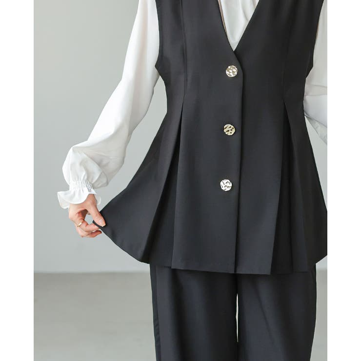 すぐに使えるハレの日2点セット。ゴールドボタンベスト＆コクーンパンツセットアップ… | HAPPY急便 by VERITA.JP | 詳細画像12 