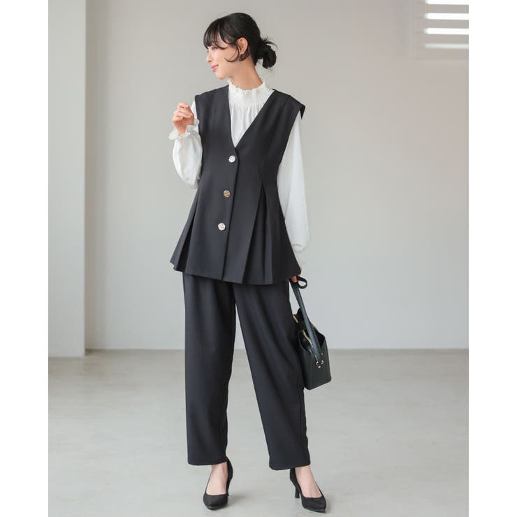 すぐに使えるハレの日2点セット。ゴールドボタンベスト＆コクーンパンツセットアップ… | HAPPY急便 by VERITA.JP | 詳細画像17 